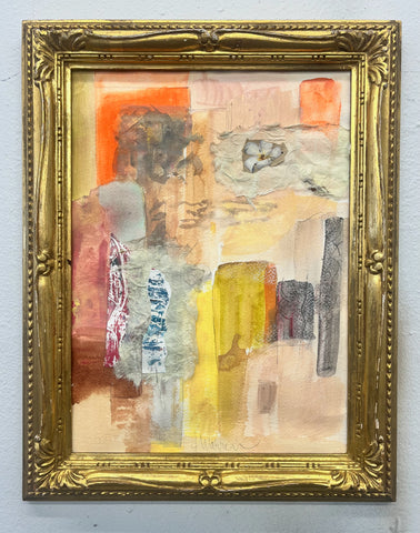 Abstract Painting and Mixed Media in Antique Gold frame