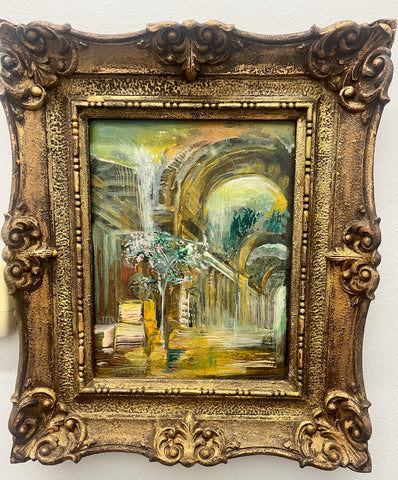 Italian Archway Landscape in Antique Gold Frame